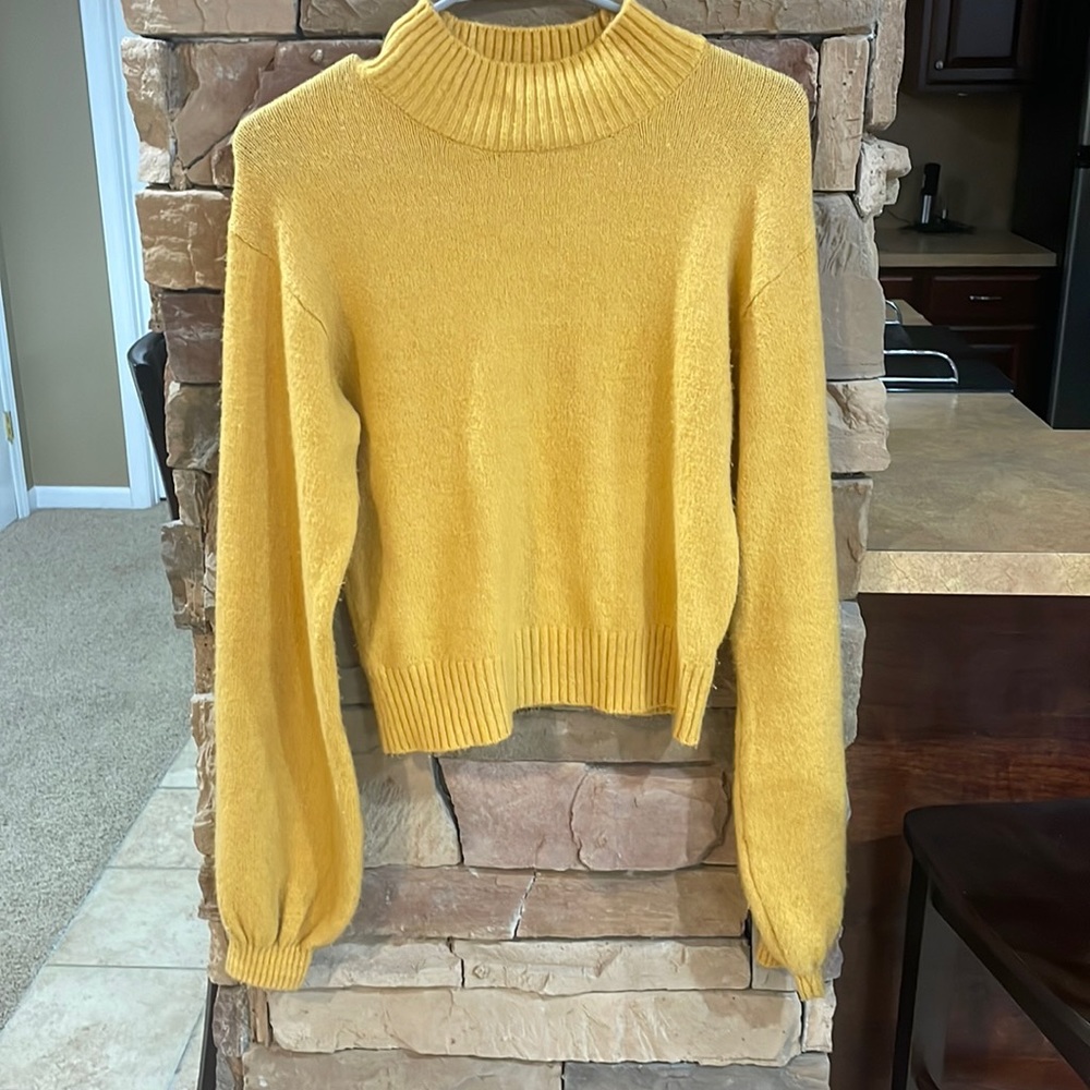 Mustard yellow wild fable cropped sweater